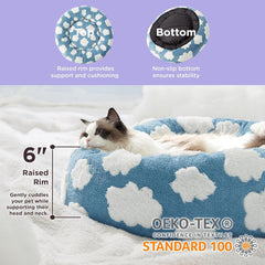 Lesure Donut Bed – Plush Indoor Pet Bed with Anti-Slip Base