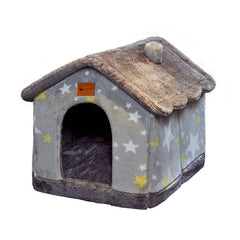 Foldable Pet Cave Bed โ Warm, Enclosed Dog & Cat House with Removable Cushion