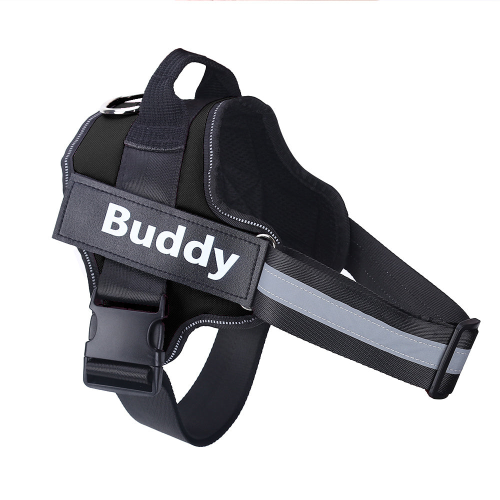 Personalized No-Pull Reflective Dog Harness – Custom Patch & Adjustable Fit