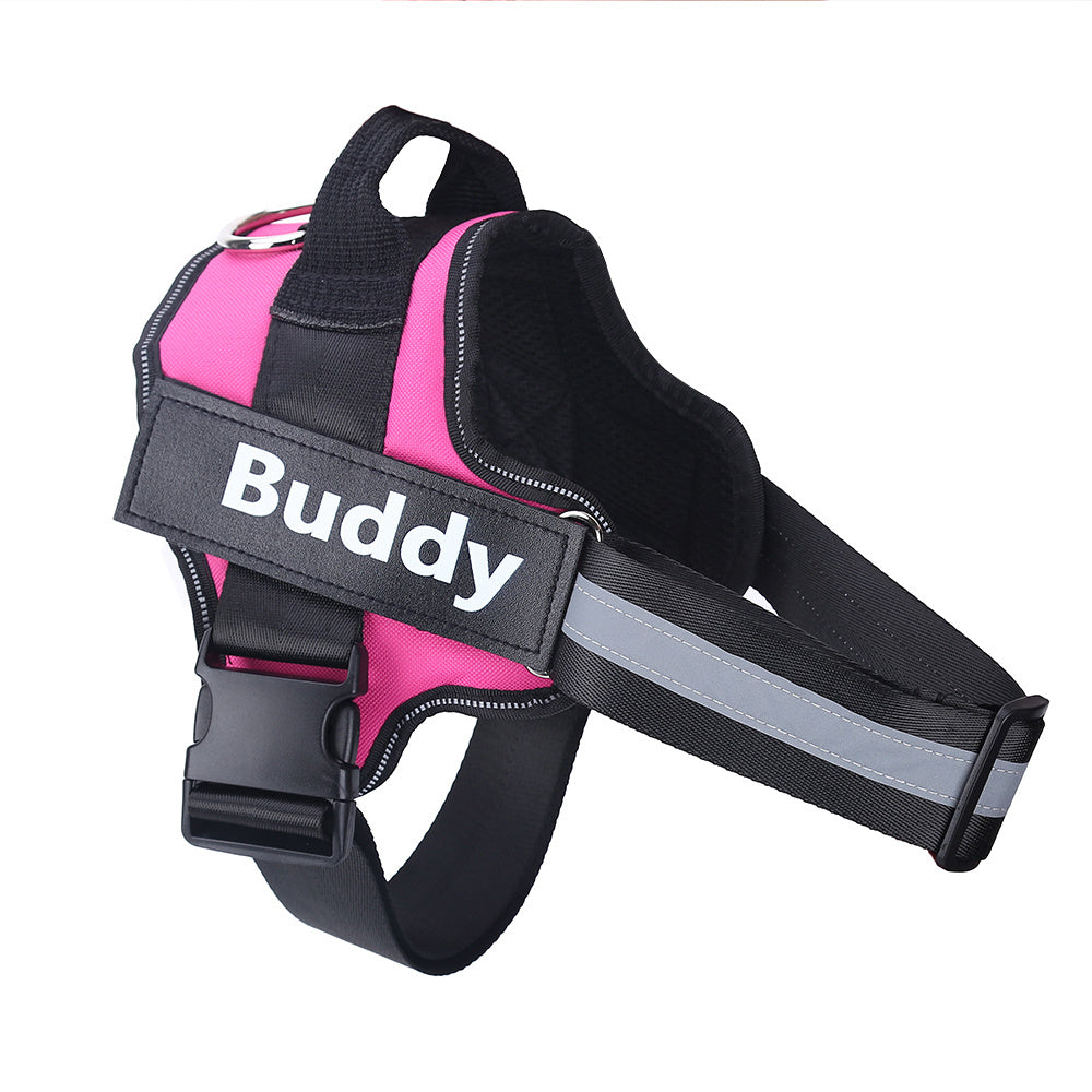 Personalized No-Pull Reflective Dog Harness – Custom Patch & Adjustable Fit