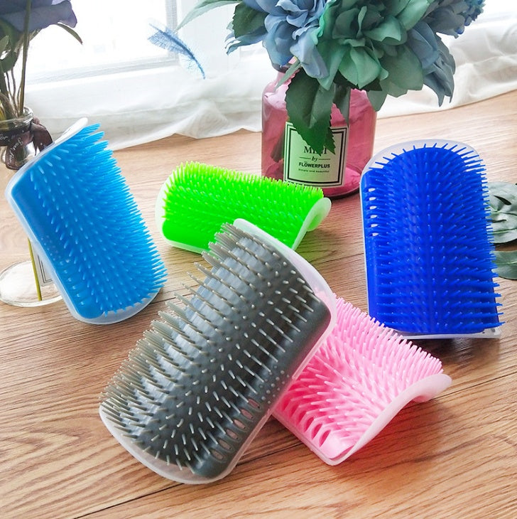 Cat Self-Grooming Brush – Wall-Mounted Corner Groomer & Massager for Cats