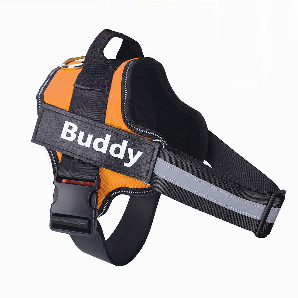 Personalized No-Pull Reflective Dog Harness – Custom Patch & Adjustable Fit
