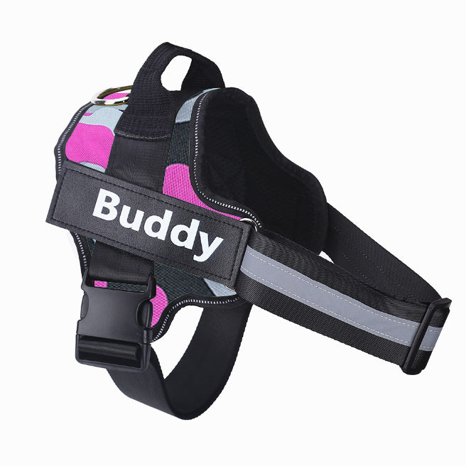 Personalized No-Pull Reflective Dog Harness – Custom Patch & Adjustable Fit