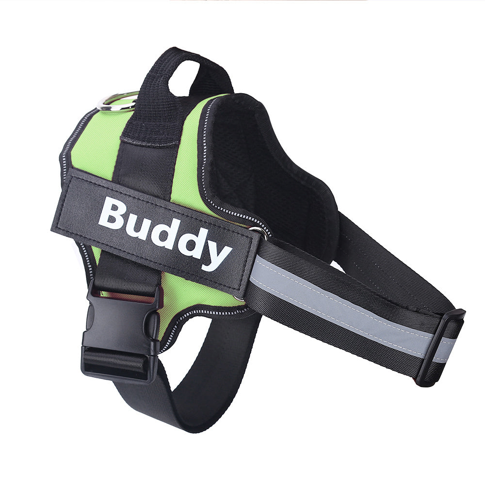 Personalized No-Pull Reflective Dog Harness – Custom Patch & Adjustable Fit