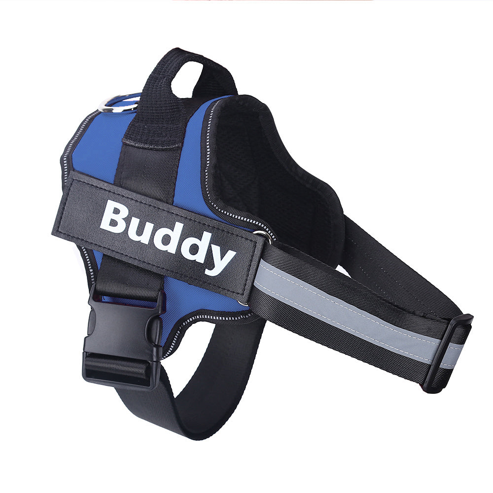 Personalized No-Pull Reflective Dog Harness – Custom Patch & Adjustable Fit