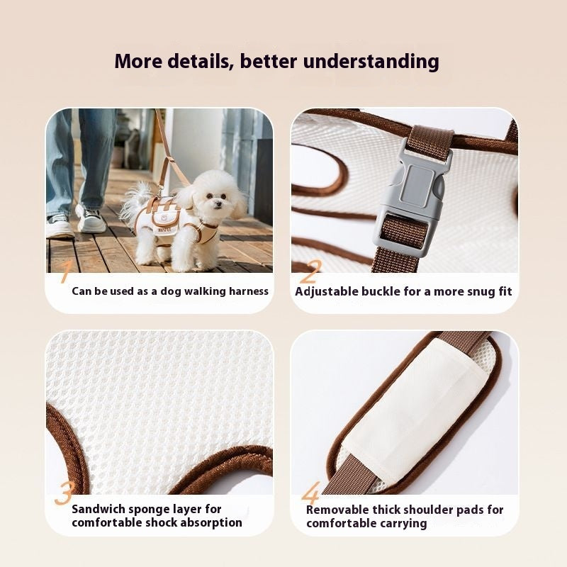 Luxury Leather Pet Carrier Crossbody Handbag – Portable Bag for Cats & Small Dogs