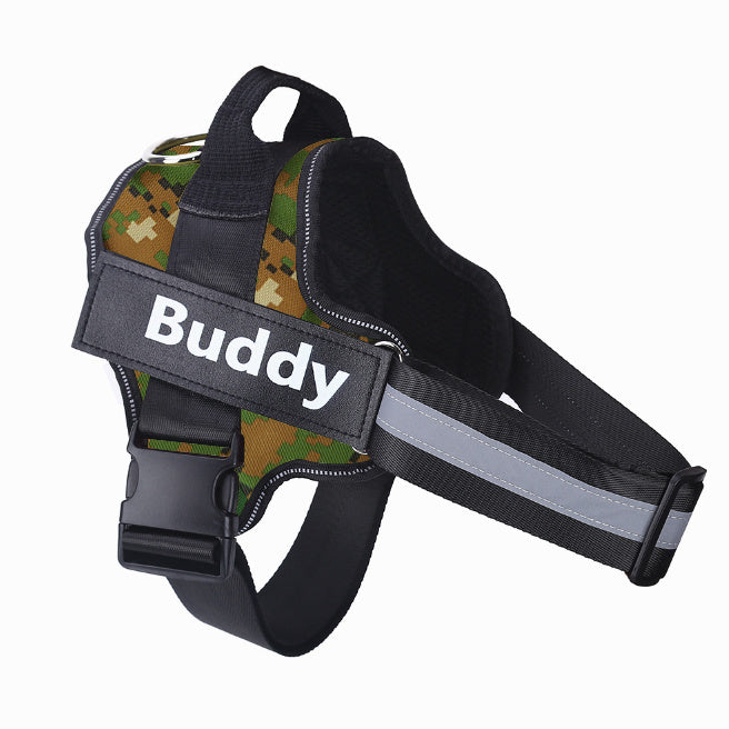 Personalized No-Pull Reflective Dog Harness – Custom Patch & Adjustable Fit