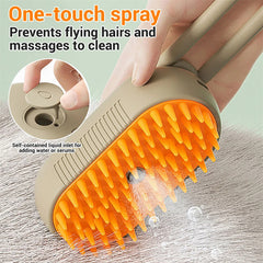 3-in-1 Electric Cat & Dog Steam Brush – Pet Grooming Hair Removal & Massage Comb