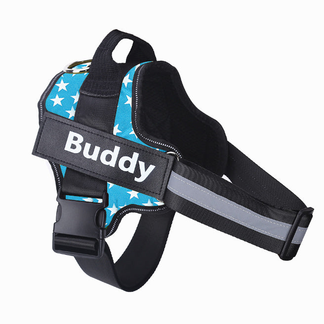 Personalized No-Pull Reflective Dog Harness – Custom Patch & Adjustable Fit