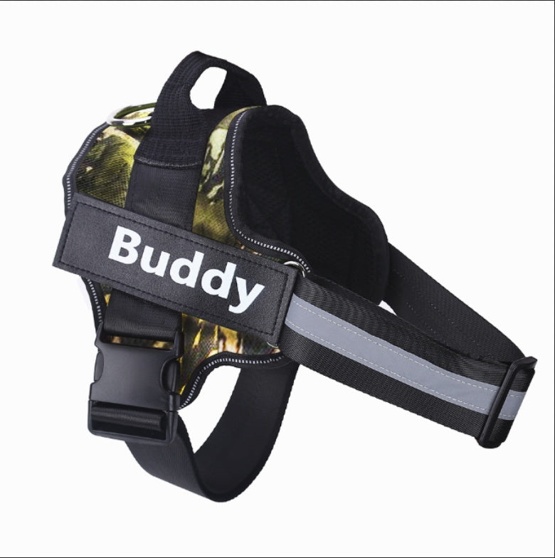 Personalized No-Pull Reflective Dog Harness – Custom Patch & Adjustable Fit