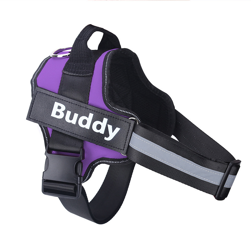 Personalized No-Pull Reflective Dog Harness – Custom Patch & Adjustable Fit