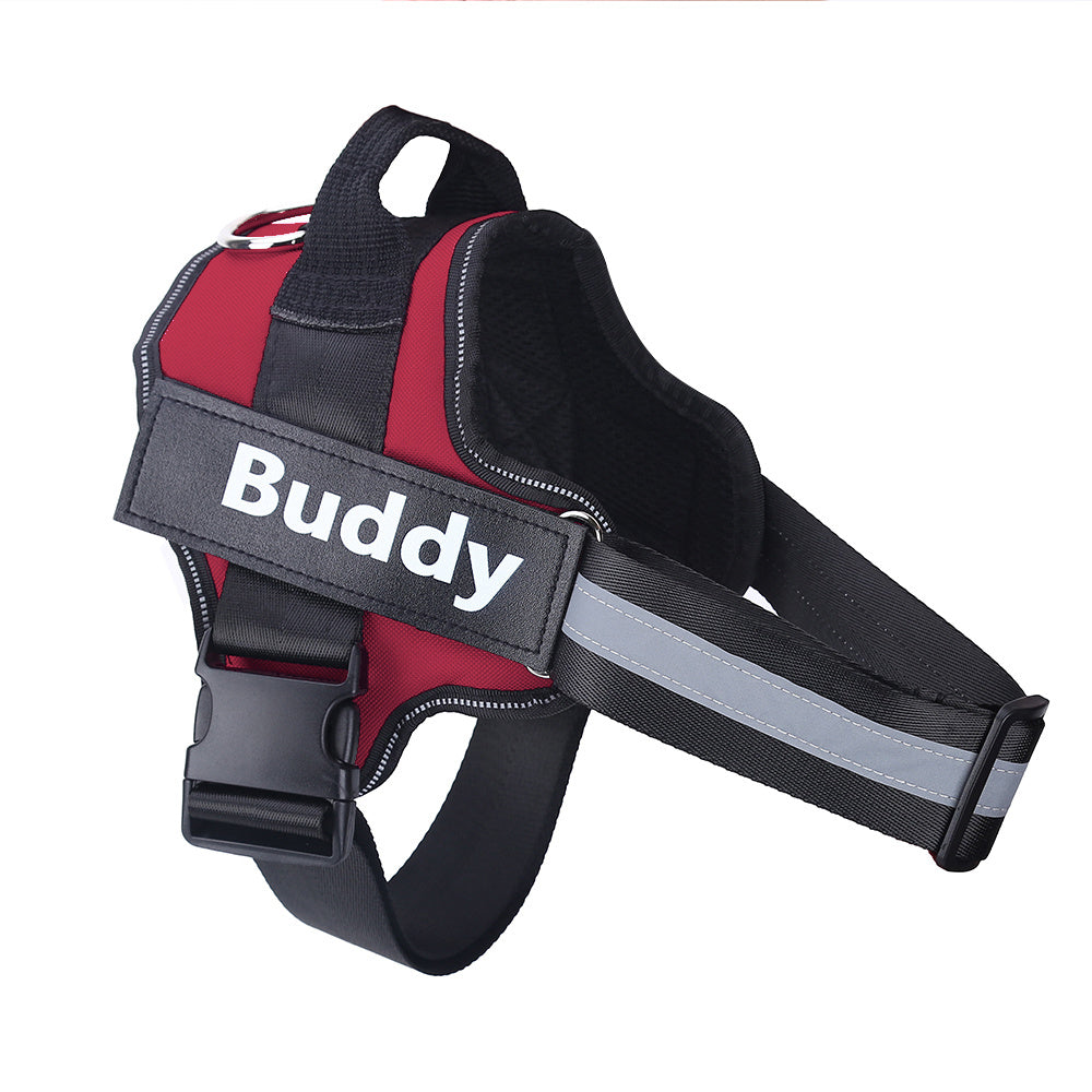 Personalized No-Pull Reflective Dog Harness – Custom Patch & Adjustable Fit