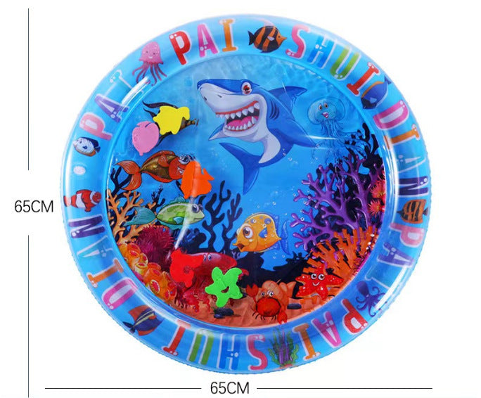 Inflatable Cat Cooling Water Mat — Sensory Ice Pad Pet Bed with Fun Fish & Ocean Designs (Small & Large Sizes)