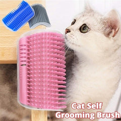 Cat Self-Grooming Brush – Wall-Mounted Corner Groomer & Massager for Cats