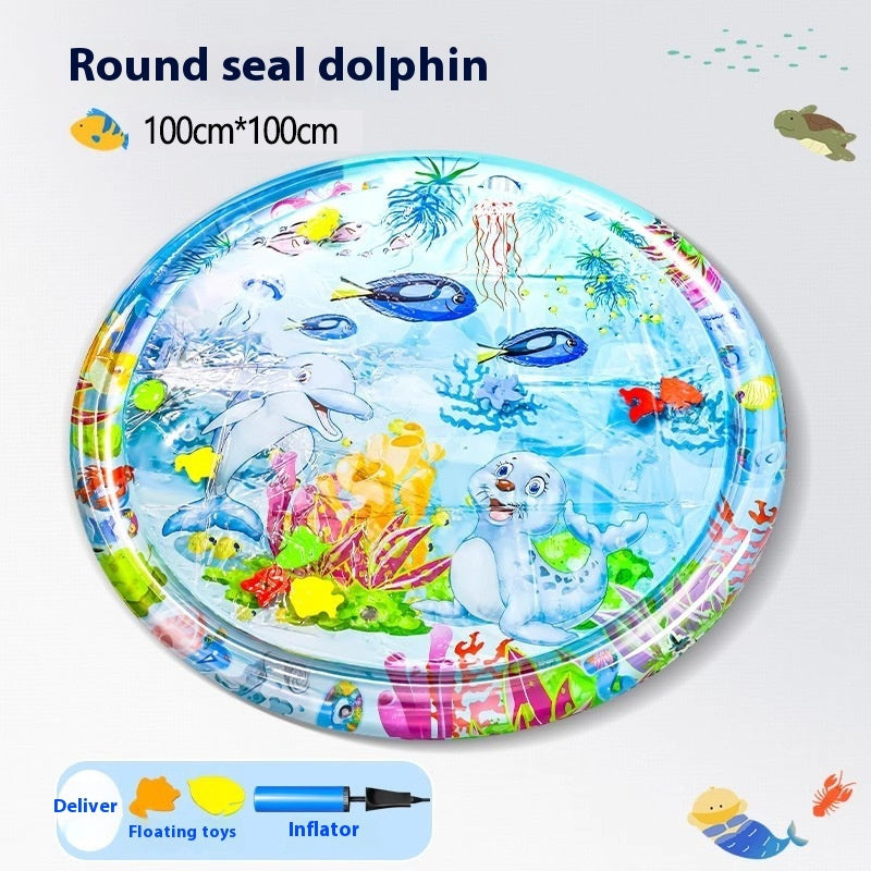 Inflatable Cat Cooling Water Mat — Sensory Ice Pad Pet Bed with Fun Fish & Ocean Designs (Small & Large Sizes)