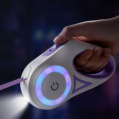 Retractable Dog Leash with LED Light & Collar – For Small & Medium Dogs