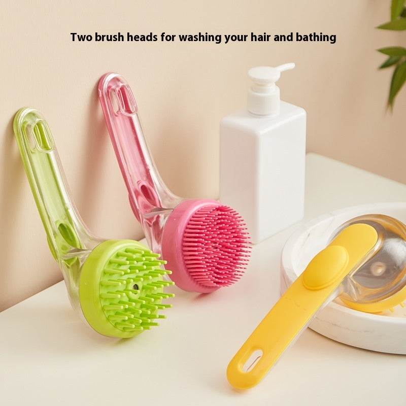 Long Handle Pet Bath & Grooming Brush for Dogs and Cats — Shower Cleaning Comb for Shedding & Massaging