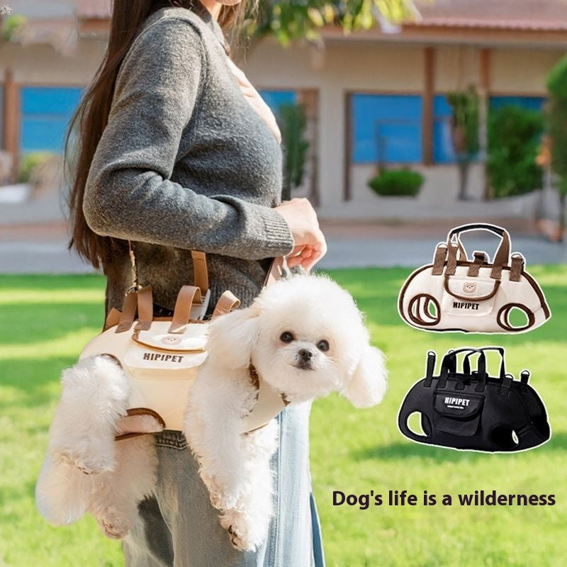 Luxury Leather Pet Carrier Crossbody Handbag – Portable Bag for Cats & Small Dogs