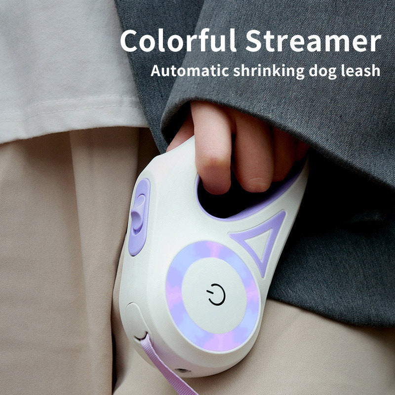 Retractable Dog Leash with LED Light & Collar – For Small & Medium Dogs