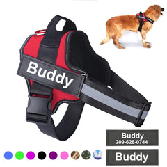 Personalized No-Pull Reflective Dog Harness – Custom Patch & Adjustable Fit