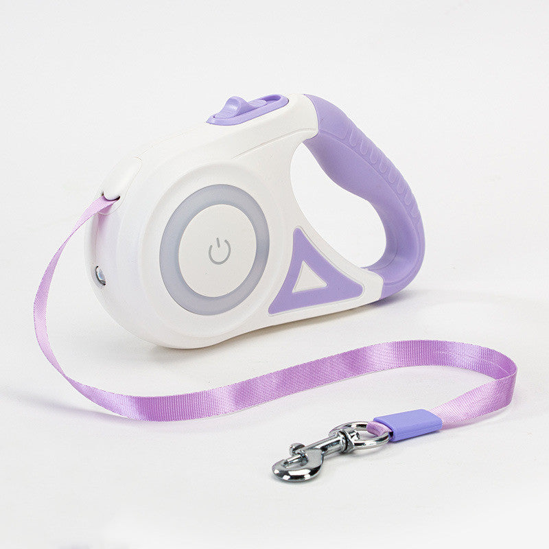 Retractable Dog Leash with LED Light & Collar – For Small & Medium Dogs
